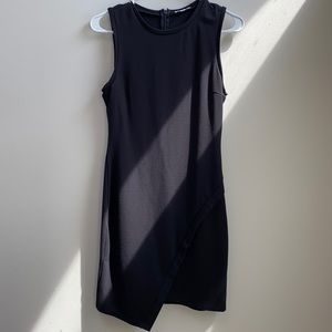 LBD black asymmetrical dress